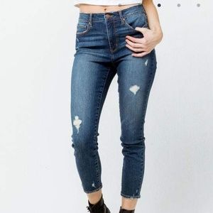 High rise skinny jeans